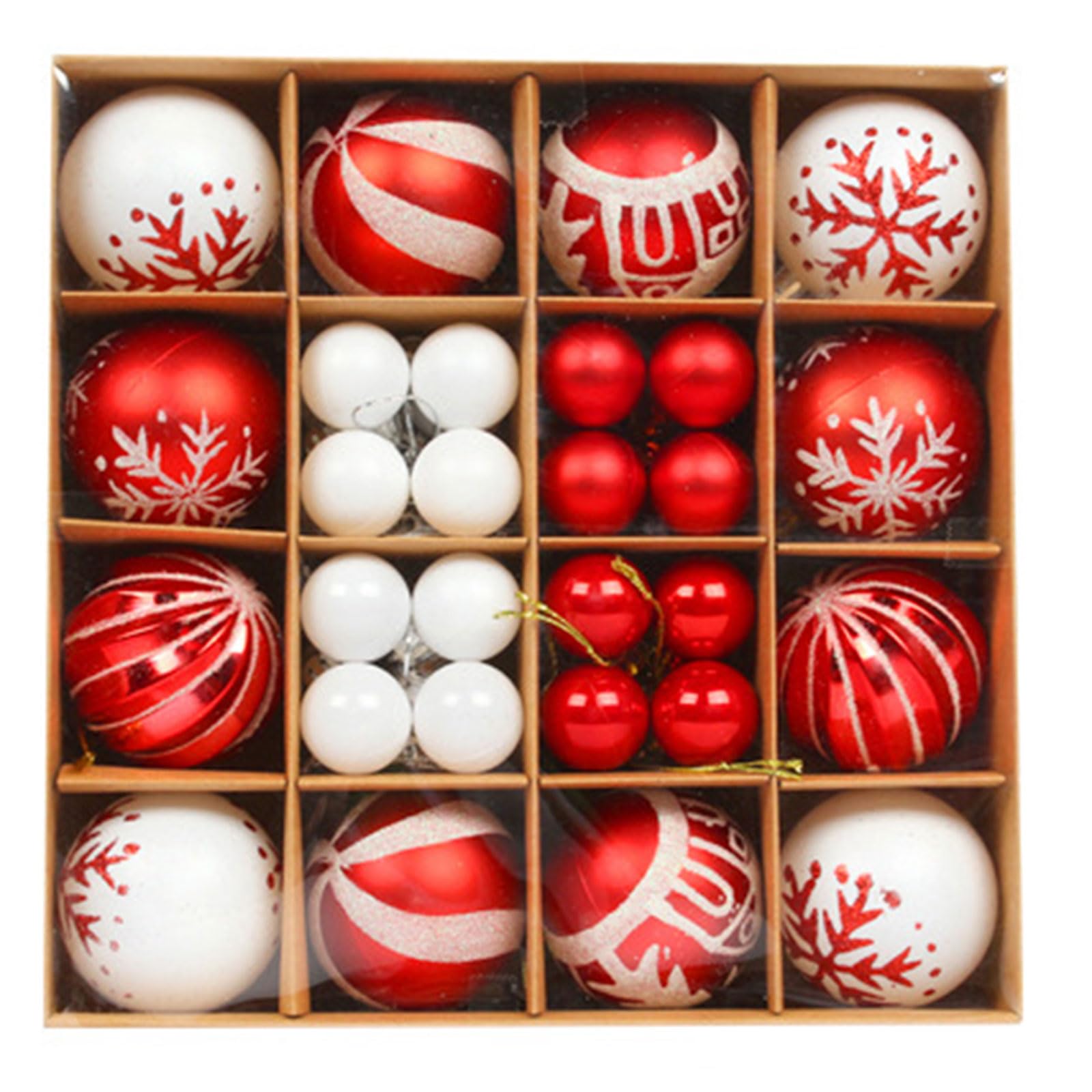 Christmas Ball Ornaments 44 Pcs Christmas Tree Decorations Set 2.4" 1.2" Shatterproof Colorful Balls for Holiday Ball Ornaments Set Shatterproof Green Gold Tree Decorations