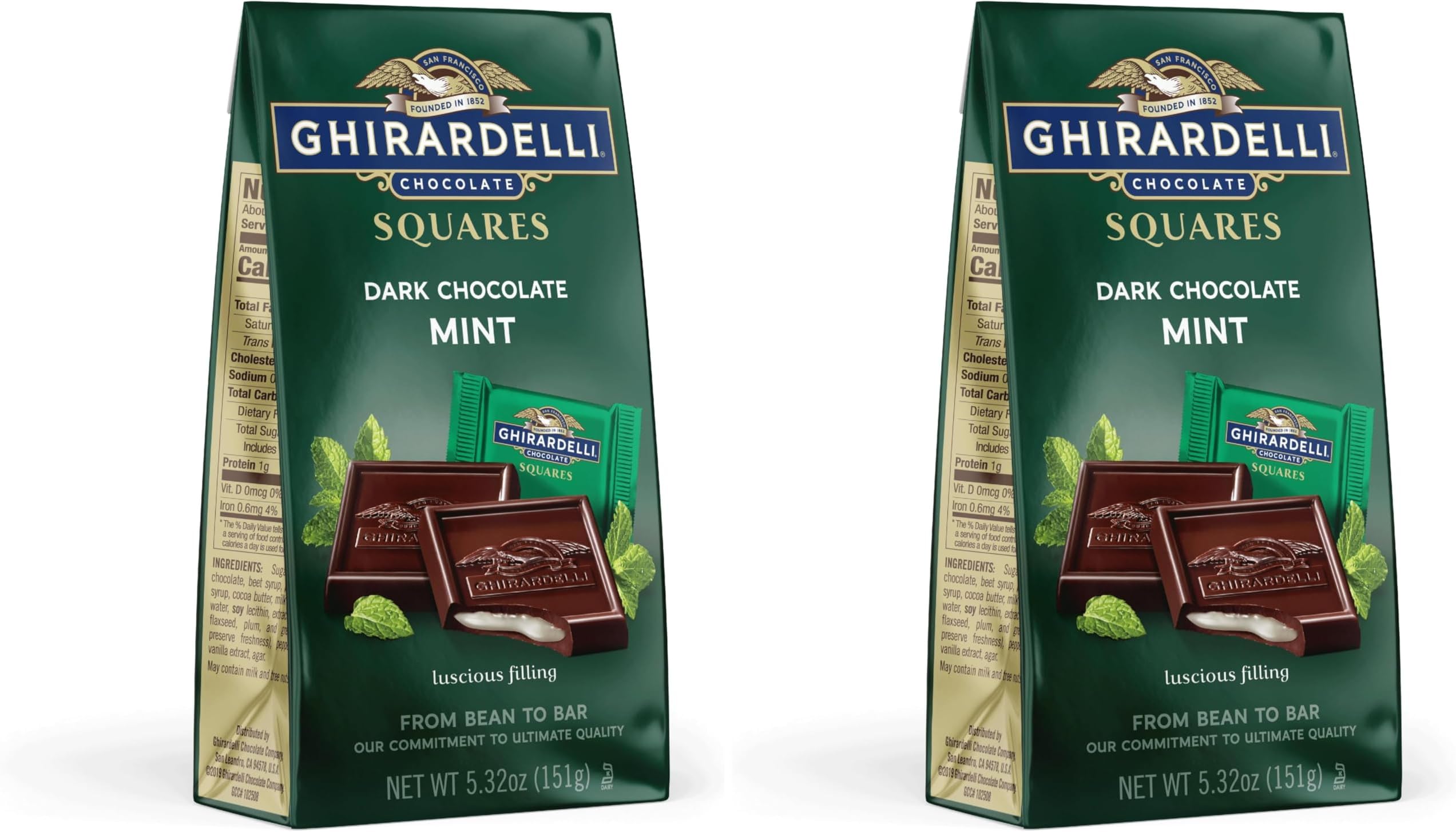 Ghirardelli Choc Sqr Drk Wht Mint, 5.32 oz (Pack of 2)