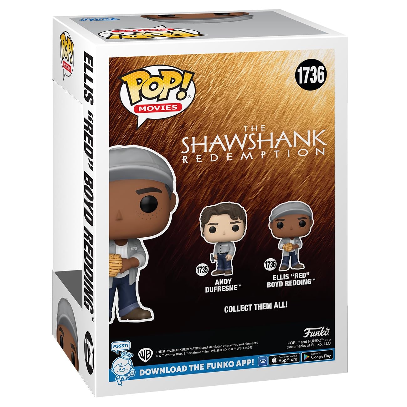 Funko POP! Movies: SR, Ellis Boyd ‘Red’ Redding 'Red' Boyd Redding, Shawshank Redemption, Collectable Vinyl Figure, Gift Idea - Image 3