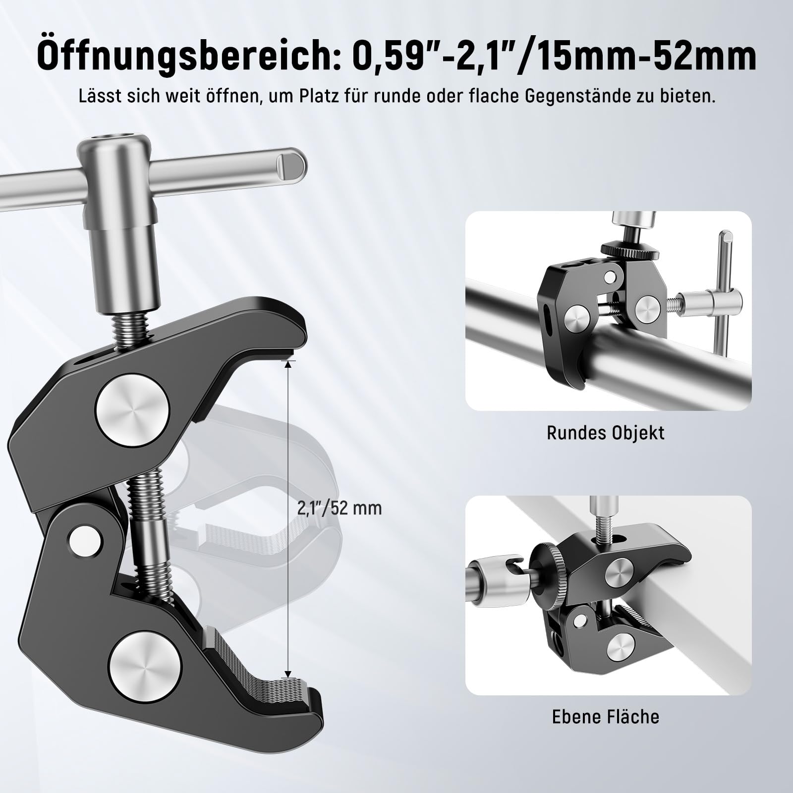NEEWER 9.8"/25cm Magic Arm verstellbar mit Super Clamp, 1/4" und 3/8" Gewinde, 1/4" Schrauben für Blitz/LED Licht/Mikrofon/Monitor kompatibel mit SmallRig Kamera Käfig, Maximale Belastung: 1.5kg,ST25C