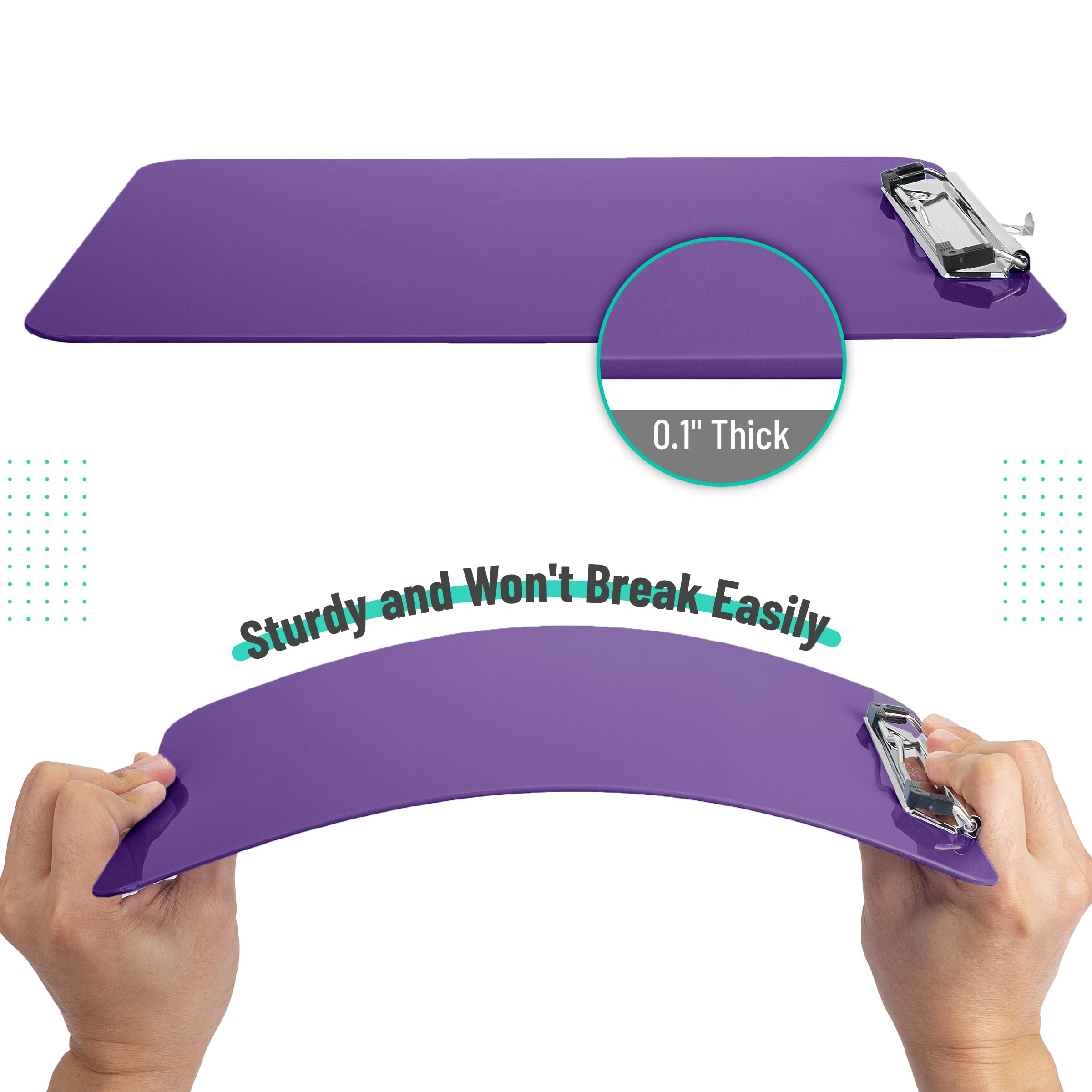Mr. Pen- 12.5” x 9” Plastic Clipboard, 2 Pack, Purple, Kids & Adults Clipboard - Image 4