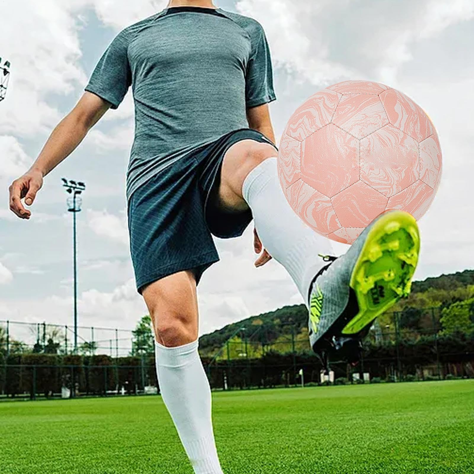 Pallone Da Calcio Standard Per Adulti Rivestimento In Pelle PU, Design | Sport Pallone Multiuso Per Bambini E Adulti Amanti Del Calcio, Giardino, Spiaggia, , Campo