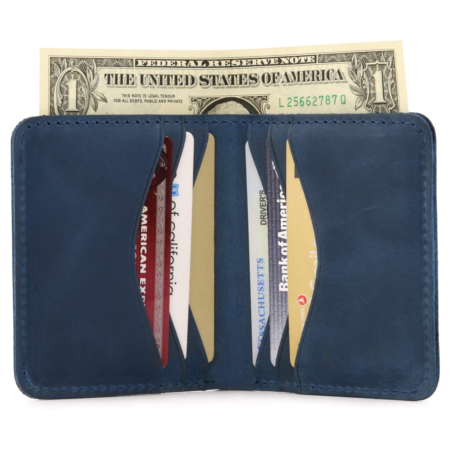 Otto Angelino Genuine Leather Bifold Wallet - Slim, 8 Card Slots, 5.9x4.3 Inches, Unisex For Men & Women