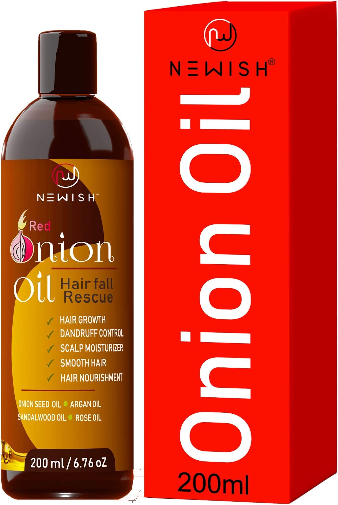 Newish Red Onion Oil for Hair Growth Men and Women 200 milliliters