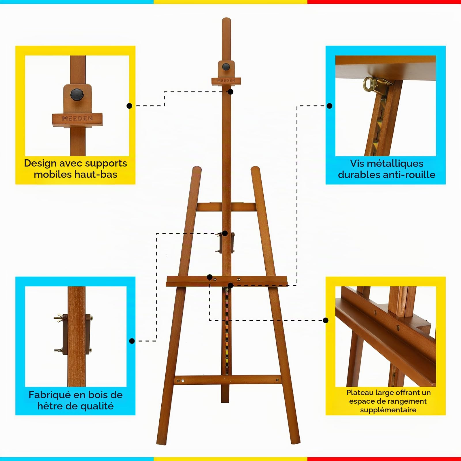 MEEDEN Chevalet de Peinture en Bois: Chevalet de Présentation