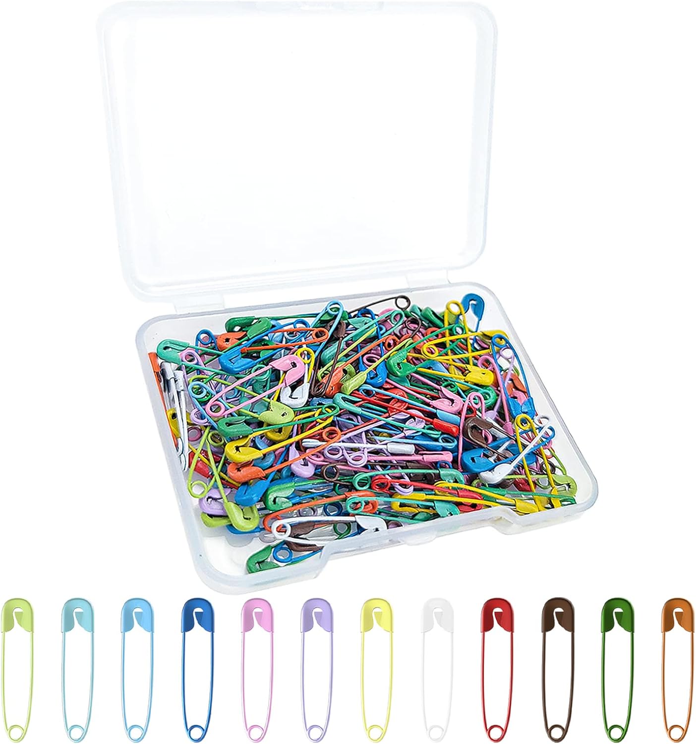 Ruidee 200 Stück Sicherheitsnadeln Orange - Rostfrei Für Nähen & Basteln, 28mm Metallnadeln