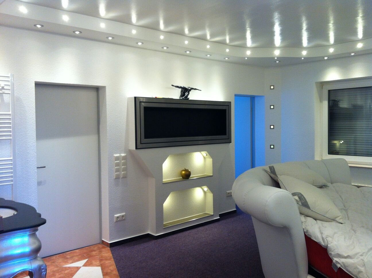 Kamilux 8er Set Power LED Bad Einbauleuchte Aqua IP65 230V GU10 edelstahl-gebürstet + Power LED 5 Watt in kaltweiss