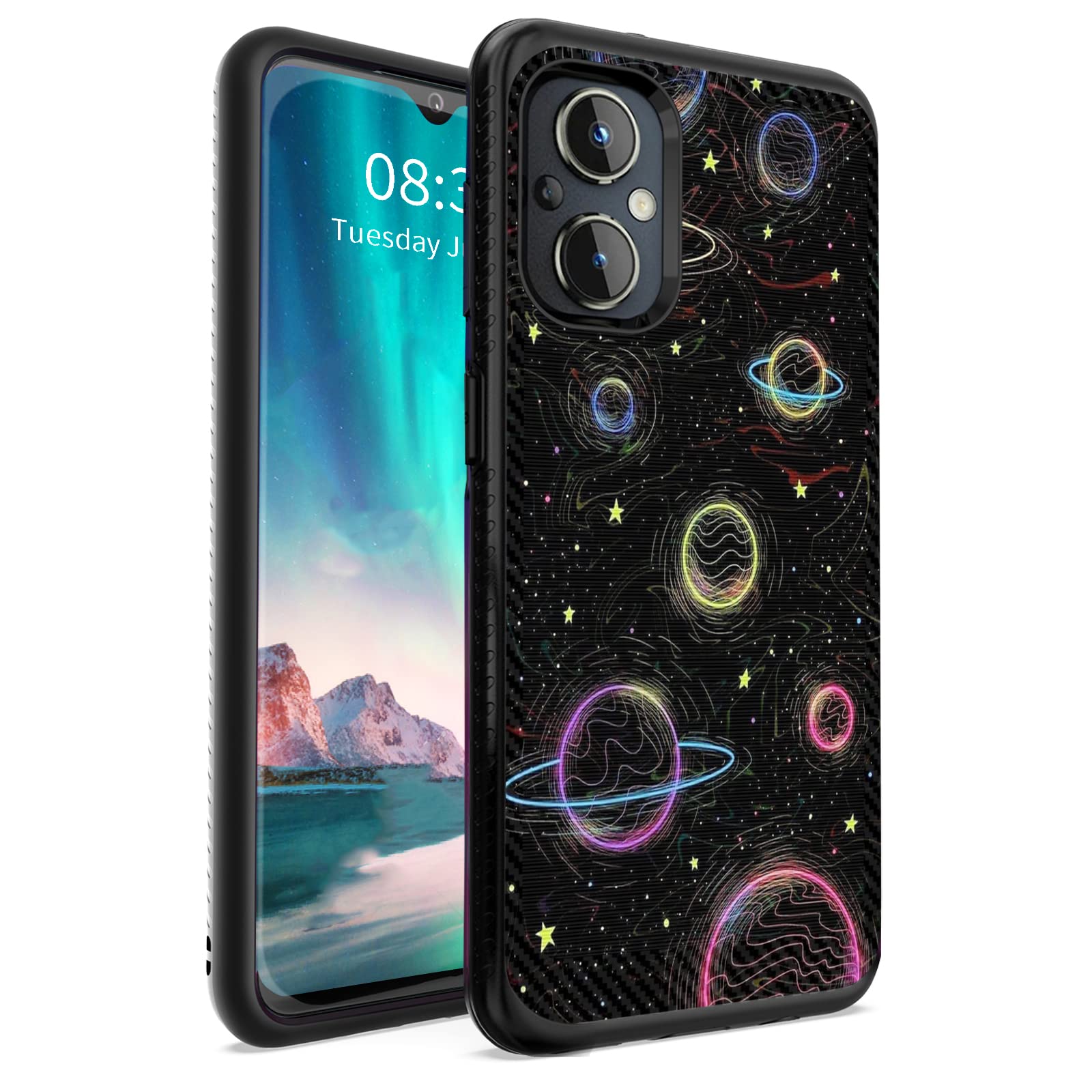 BFUKVOU for Oneplus Nord N20 5G Case,Heavy Duty Shockproof Brushed Armor Hard PC & Soft TPU Dual Layer Protective Case for Oneplus Nord N20 5G,Galaxy