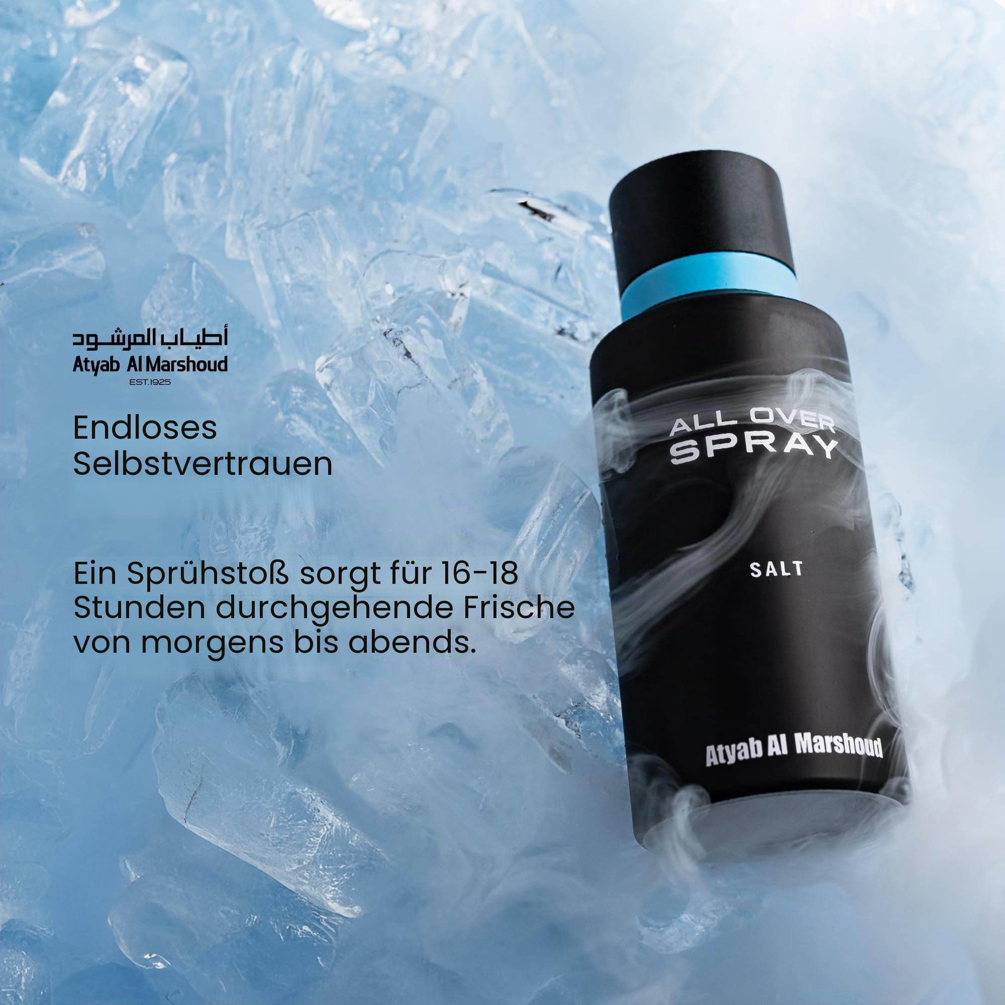 Atyab Al Marshoud Salt All Over Spray (125 mL) - Long-Lasting (Up to 24 Hours), Unisex Fragrance Mist, Refreshing Lime & Sea Salt Scent with Musk, Premium All Over Spray for Women & Men