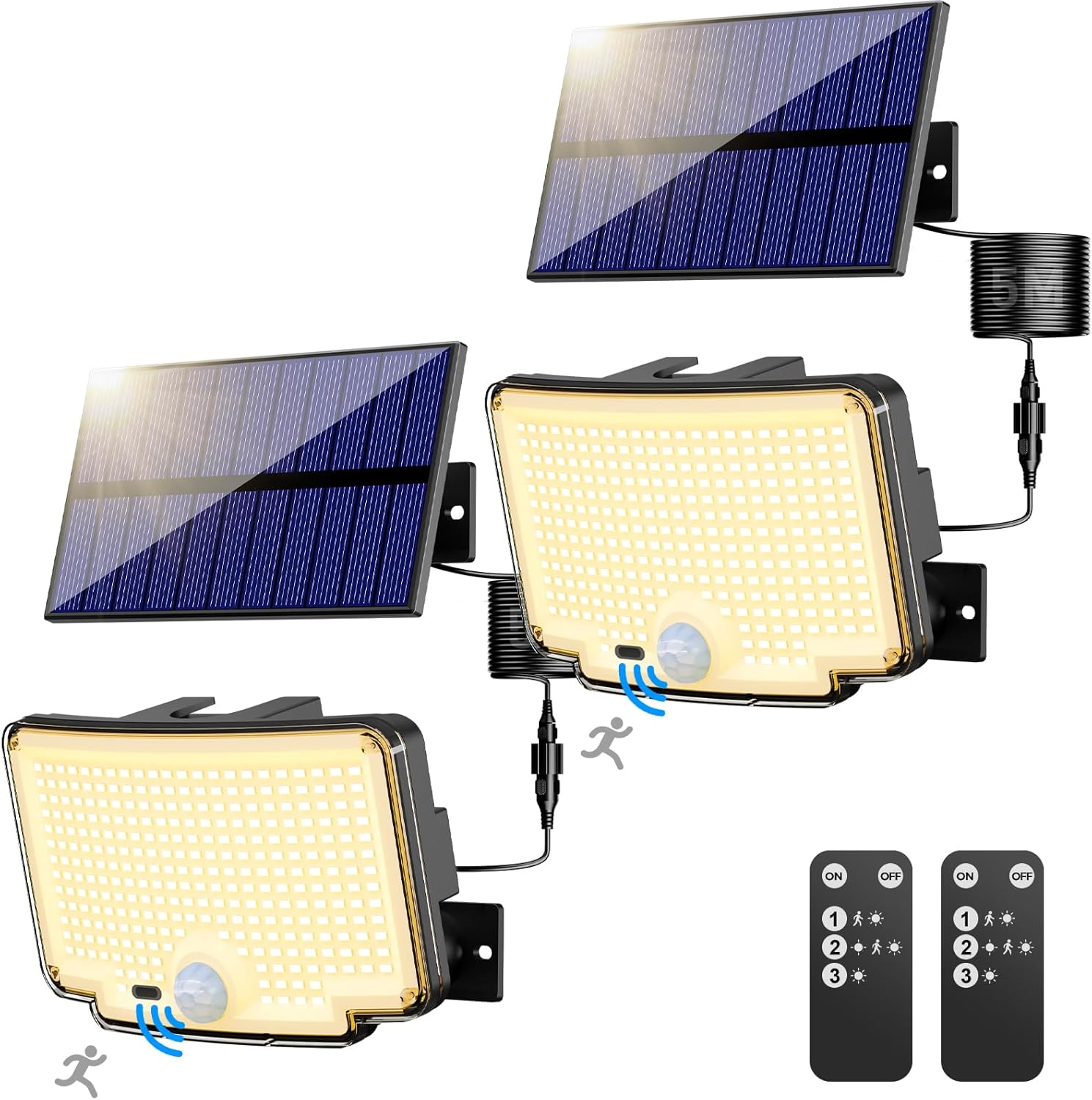 nipify Pack of 2 Solar Lights for Outdoor Use with Motion Sensor, 310