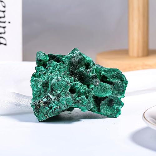 Miniatura 4 de mookaitedecor Ornamento mineral de cristal de malaquita natural para decoración del hogar curativo de Reiki, 10.58-14.11 oz