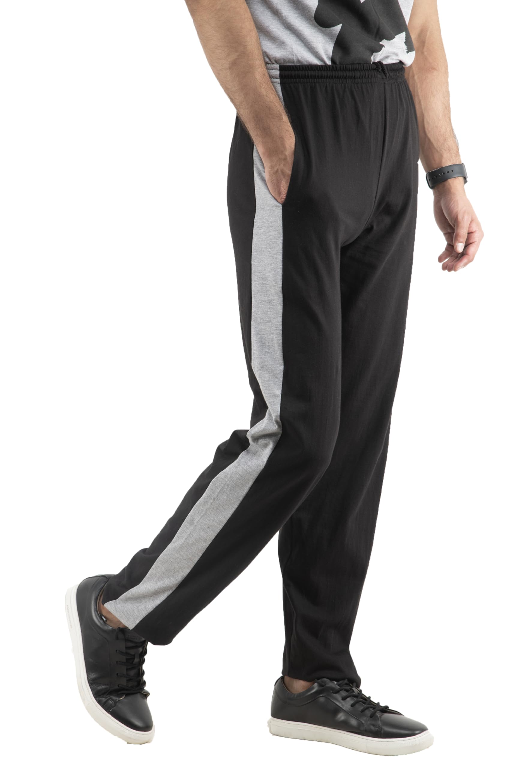 indi weaves Men’s Cotton Patta Lower Side Stripe, Drawstring (Nada) Waist, Dual Side Pockets, Casual Track Pants-picture-54