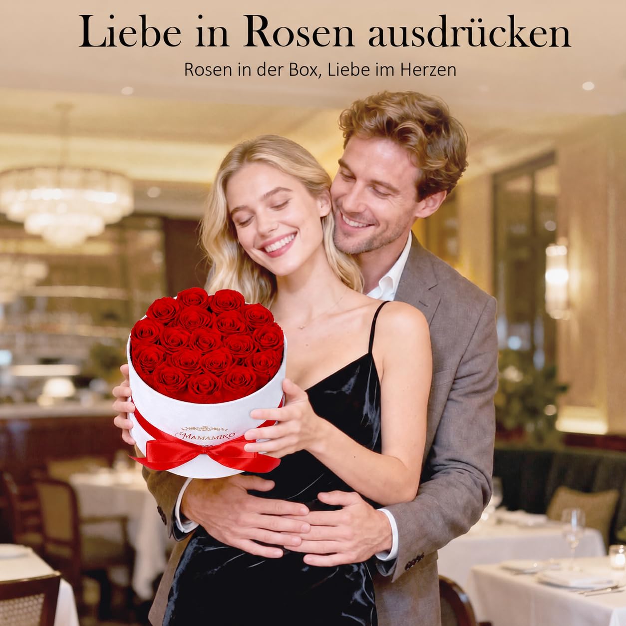 18 konservierte Rosen in Wildleder-Box, Infinity Rosen, Ewige Rote Rosen, Rosenbox, Geschenke für Frauen, Valentinstag, Muttertag, Geburtstag & Jahrestag für Ehefrau, Freundin oder Mama