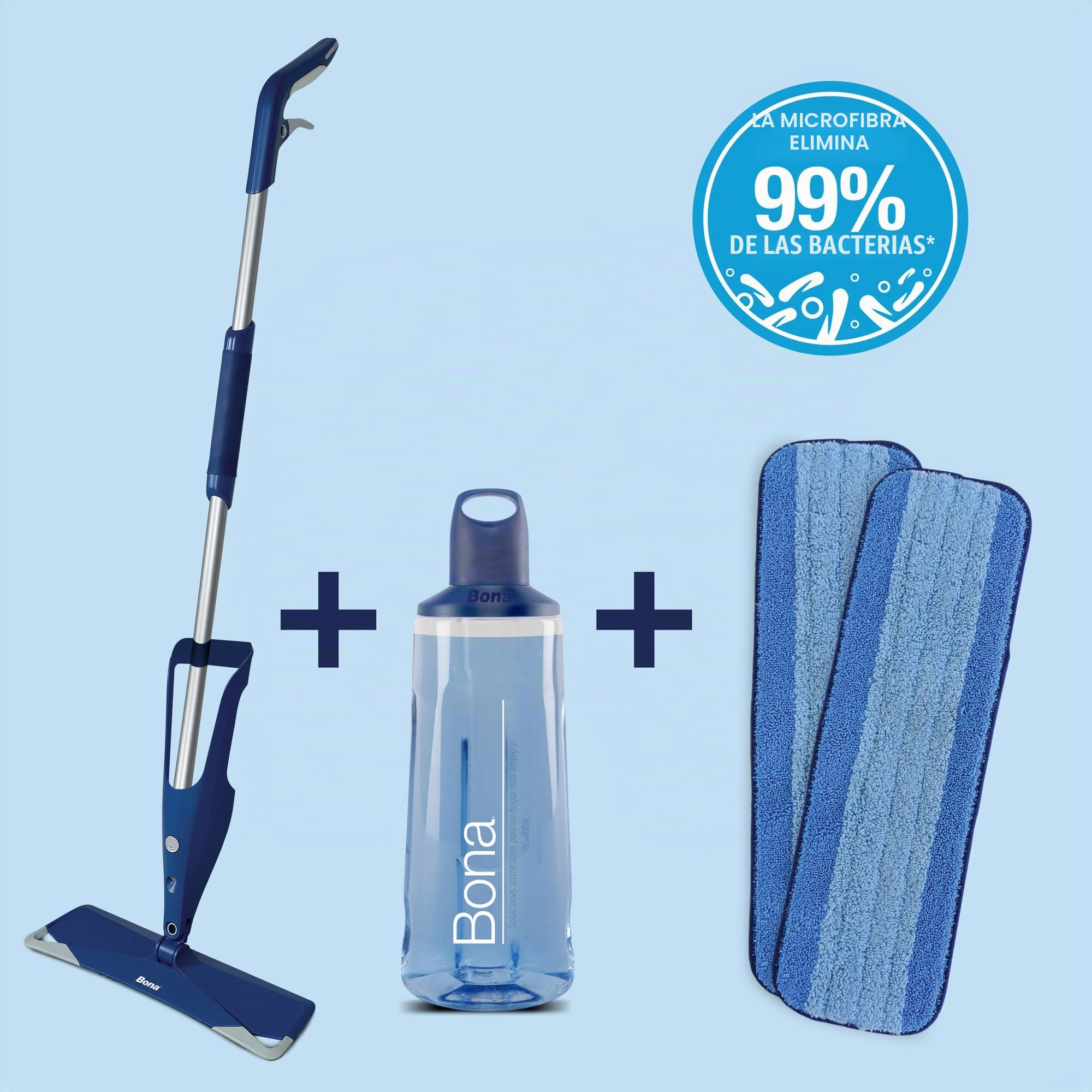 Bona Spray Mop Premium para Suelos de Madera, 2x recambio mopa de microfibra lavable