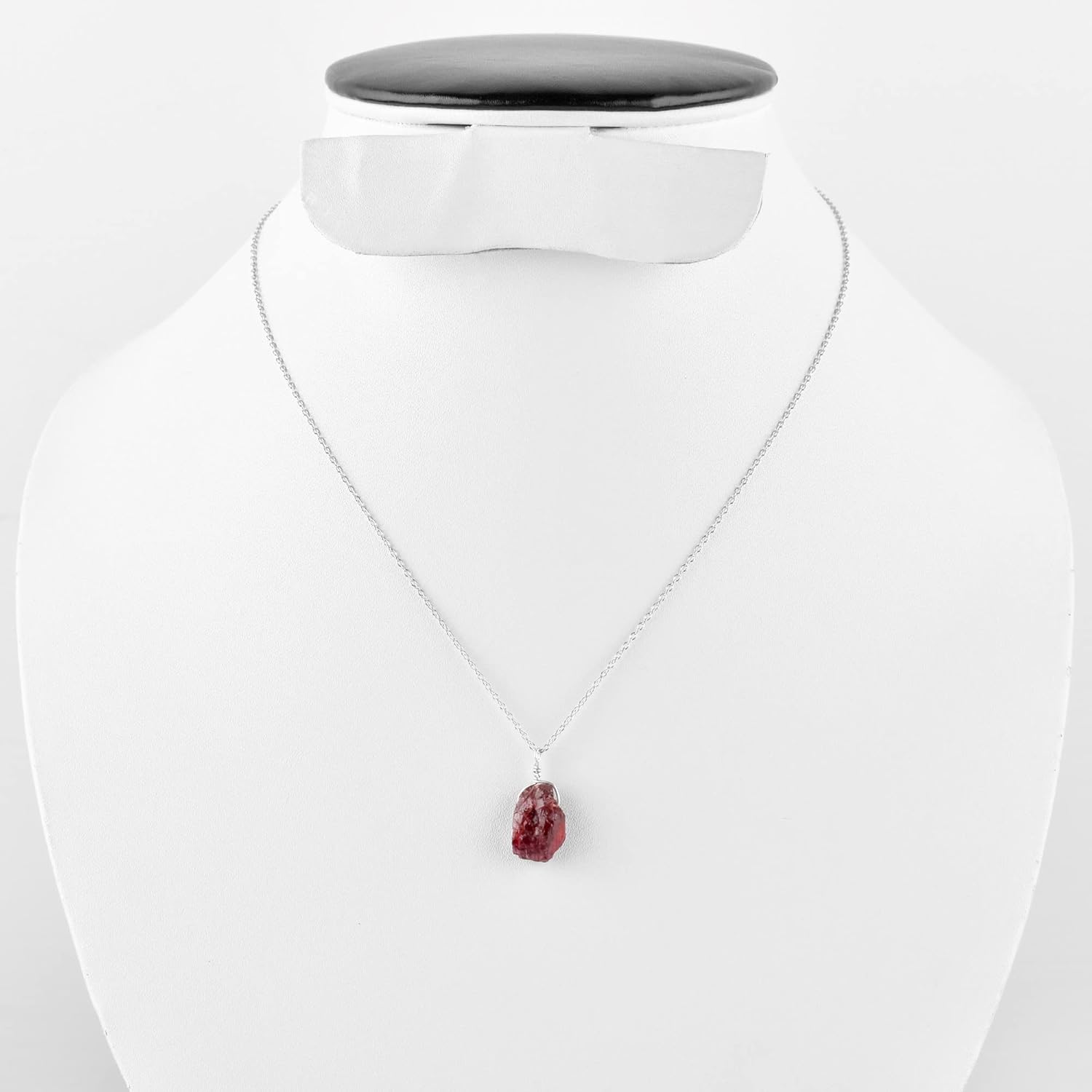 Gemstone Pendant Necklace, Rough Energy Stone, Chakra Healing Crystals, 925 Sterling Silver, Rhodium Plated, May Birthstone, Women Jewelry, Valentine Gift - Image 5