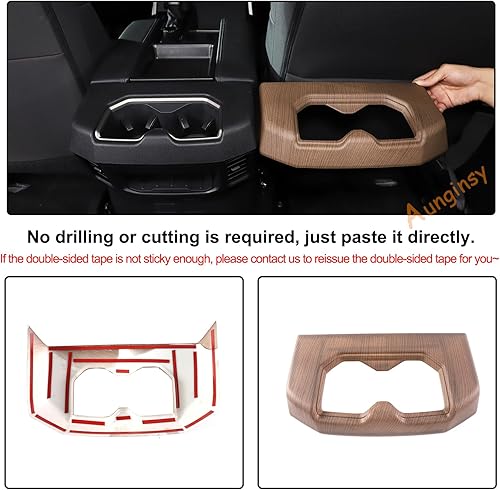 Vista 54 de Aunginsy Soporte para portavasos de asiento trasero central compatible con Toyota Tundra/Sequoia 2022-2024 2025 para consola central de fila trasera