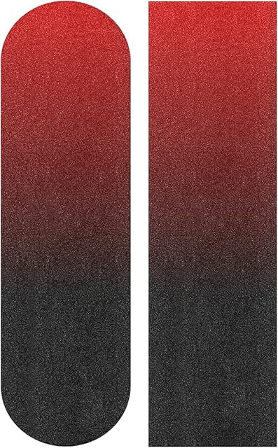 Wudan Skateboard Grip Tape Sheet 33x9inch Black Red Bubble Free Waterproof Scooter Grip Tape, Longboard Griptape, Sandpaper for Rollerboard