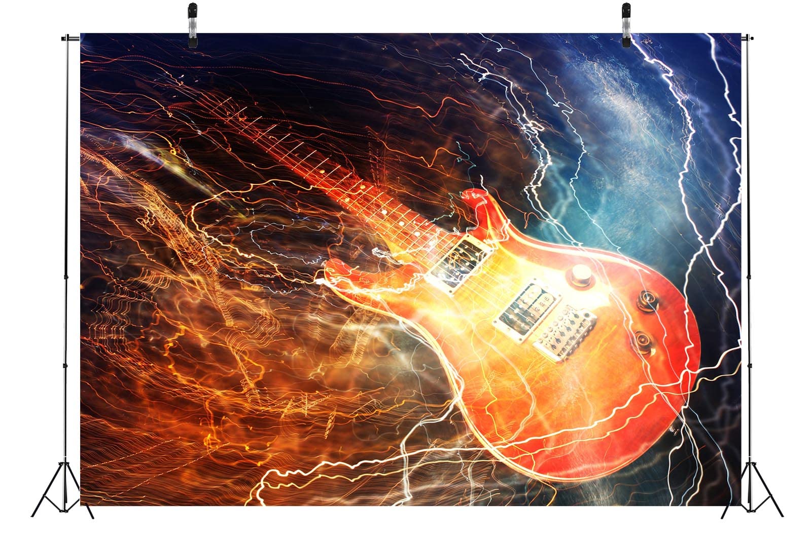 Karaoke-Party-Hintergrund (1,8x1,2 M) – Rock’n’Roll Neon Design, Aus Polyester Für Foto-Hintergründe