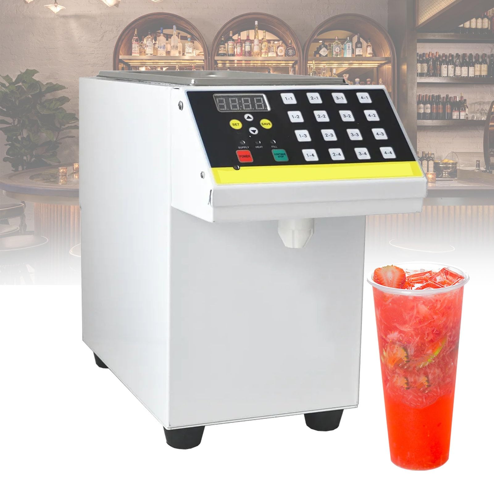Distributeur Automatique Fructose, Équipement Thé À Bulles En Acier Inoxydable Machine Distributeur Sirop Commercial Électrique 350W For Le Sirop, Le Sirop D'érable, Le Miel ( Color : White , Size : 1