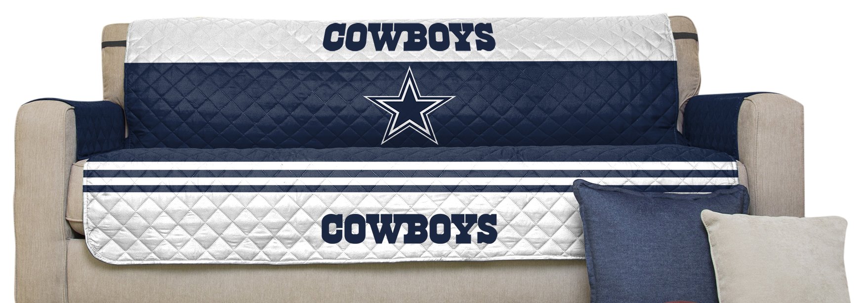 Pegasus Sports NFL Unisex NFL Sofa Couch Reversible Furniture Protector with Elastic Straps, 75-inches by 110-inches