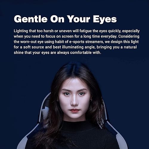 Miniatura 8 de Godox ES45 Luz de tecla, luz de video LED con soporte de escritorio extensible, 0-100% de brillo y ajuste de temperatura de color de 2800-6500k,