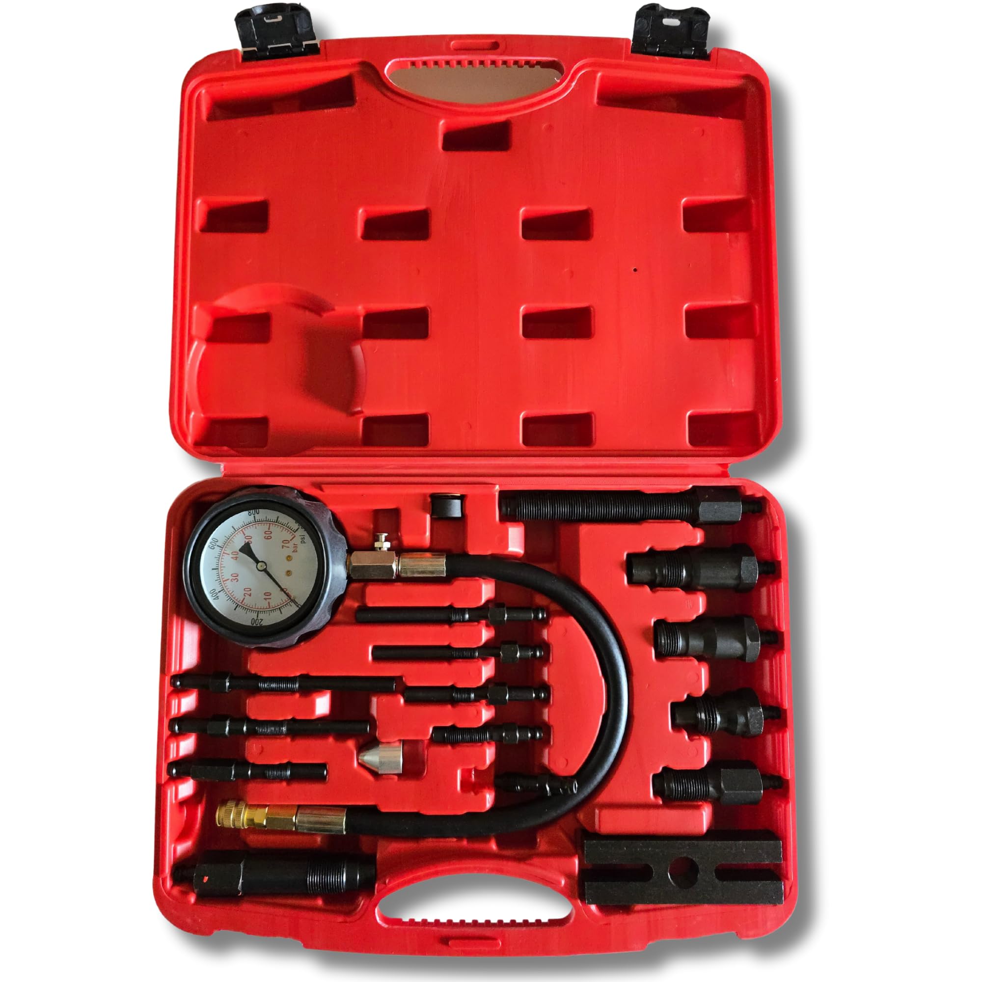 Medidor de Compresión para Motores Diésel de Inyección Directa e Indirecta 0-1000 PSI / 0-70 BAR