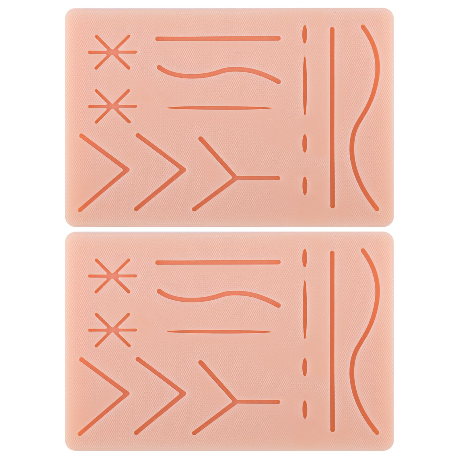 Durable Suture Practice Pad （2 Pads） for Medical and Veterinary Students, Suture Pad Includes14 Pre-Cut Wounds with Rip-Resistant Mesh, Tear-Resistant, Design for Training Only