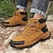 SFXLUCART New Men's Boots Fashion Outdoor Hiking Boots Waterproof Leather Men's Work Boot Non-slip Men Desert Ankle Boot Sneakers (Yellow,12)