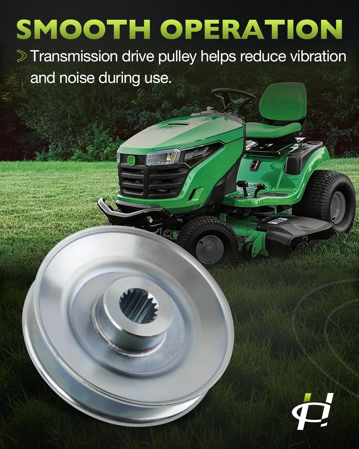 MIU800221 Poulie de transmission compatible avec les tracteurs John Deere D120 D150 E180 L110 LA125 X145 série 100, poulie d'entraînement de tondeuse remplace M809035 1A646025750