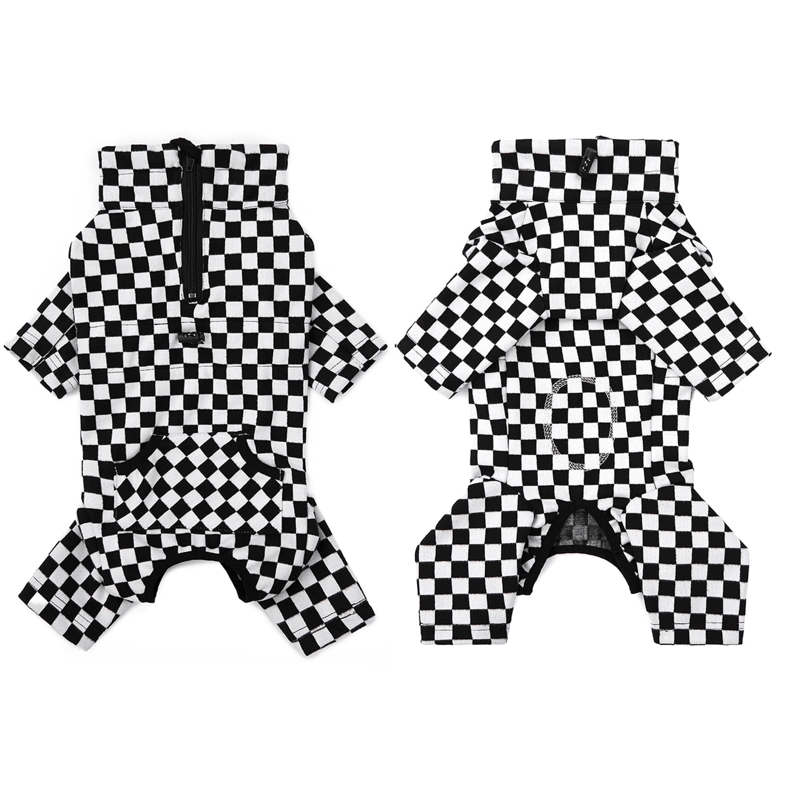 BT Bear Dog Winter Coat, Warm Fleece Dog Cold Weather Coats, Plaid Dog Pajamas, Pullover Dog Jumpsuit - Image 2