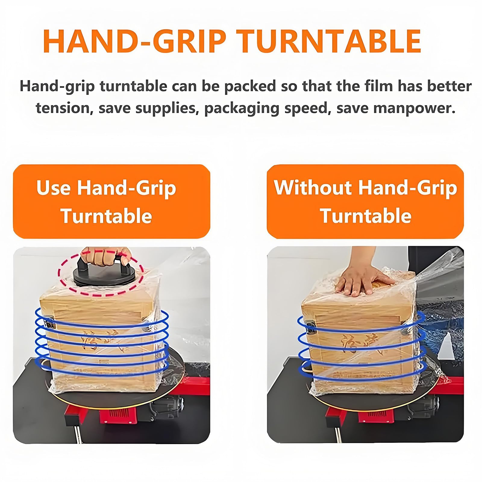 Envolvedora eléctrica de film estirable de sobremesa,Envolvedora eléctrica de film estirable,Dispensador de film transparente para rollos de film estirable de hasta 70cm,Mesa giratoria de 40cm