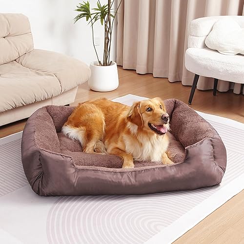 Camas para perros grandes, cama suave y cómoda para mascotas, lavable, cama rectangular grande para perros con parte inferior antideslizante