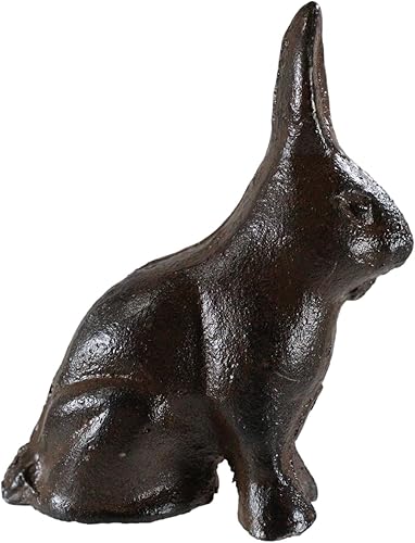 Miniatura 6 de Ebros Gift Paquete de 2 figuras rústicas de hierro fundido, conejo, liebre, conejo, liebre, 3.25 pulgadas de alto, conejos de animales, cuento de