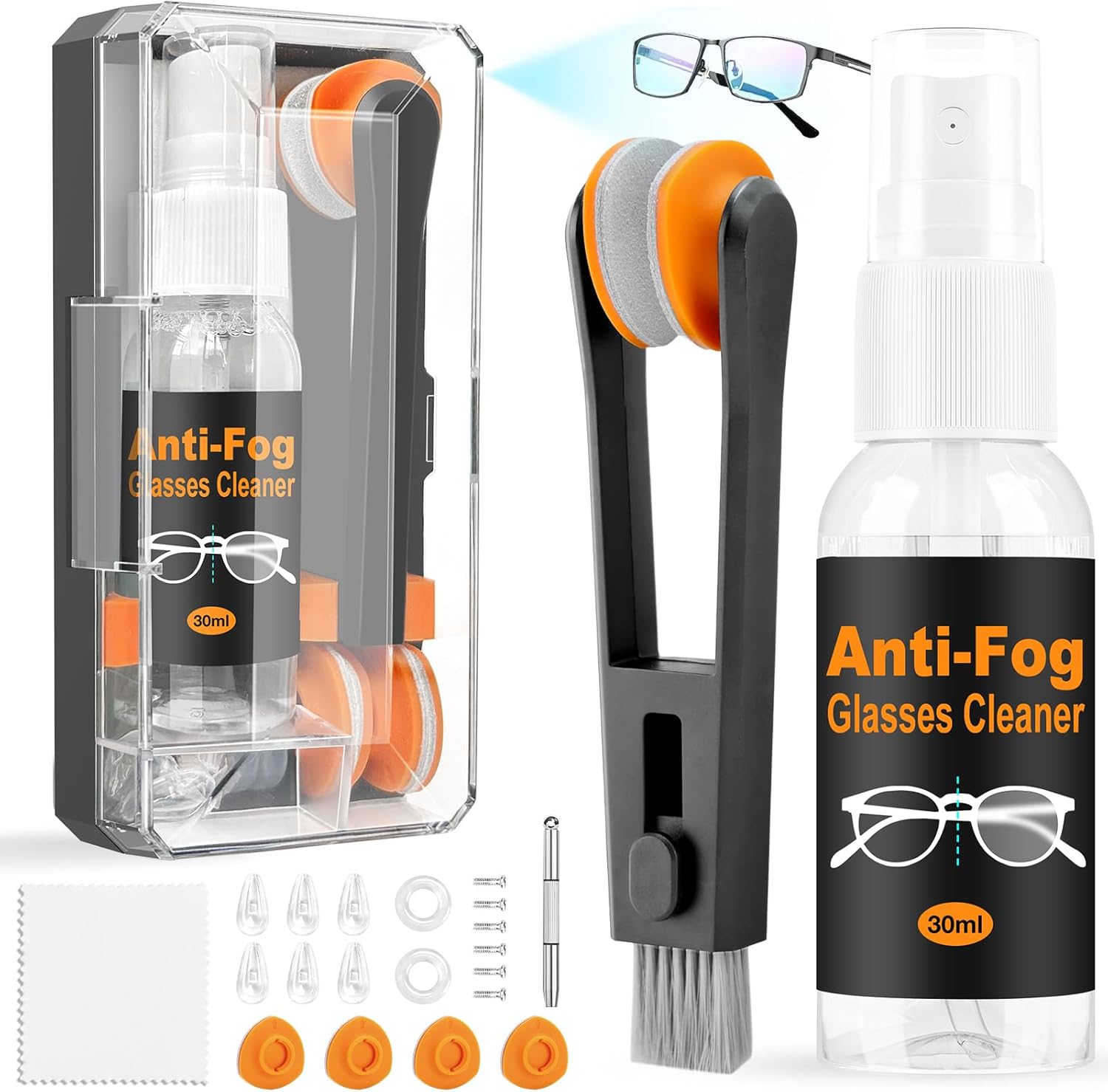 Ordilend Glasses Cleaner Eyeglass Cleaning Kit with 24H Anti Fog Spray for Glasses and Microfiber Cloth, Portable Eyeglass Cleaner Tool Lens Wipes Cleaning kit for Camera Lenses Ordilend Glasses Cleaner Eyeglass Cleaning Kit with 24H Anti Fog Spray for Glasses and Microfiber Cloth, Portable Eyeglass Cleaner Tool Lens Wipes Cleaning kit for Camera Lenses