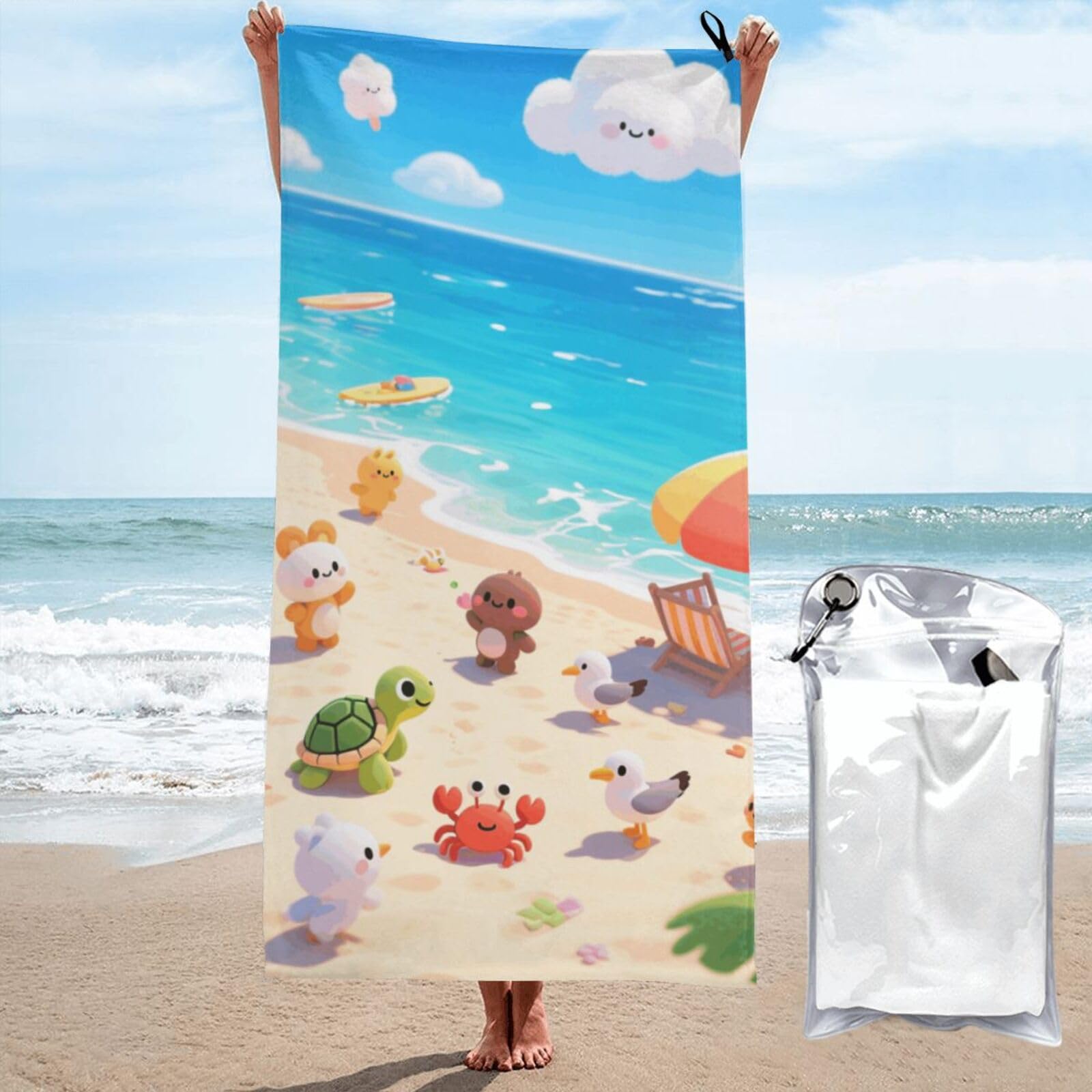 LMNGH Hawaii Bath Towel Super Absorbent Quick Dry Bathroom Towel Sand Free Microfiber Beach Towels for Bathroom, Gym, Spa and Hotel Towel 27.5"x55"