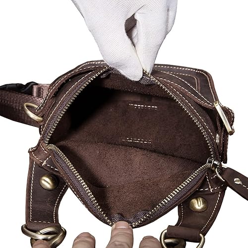 Miniatura 6 de Riñonera de cuero para hombres y mujeres, cinturón multiusos para motocicleta, bicicleta, deportes al aire libre, táctica, ciclismo, equitación,