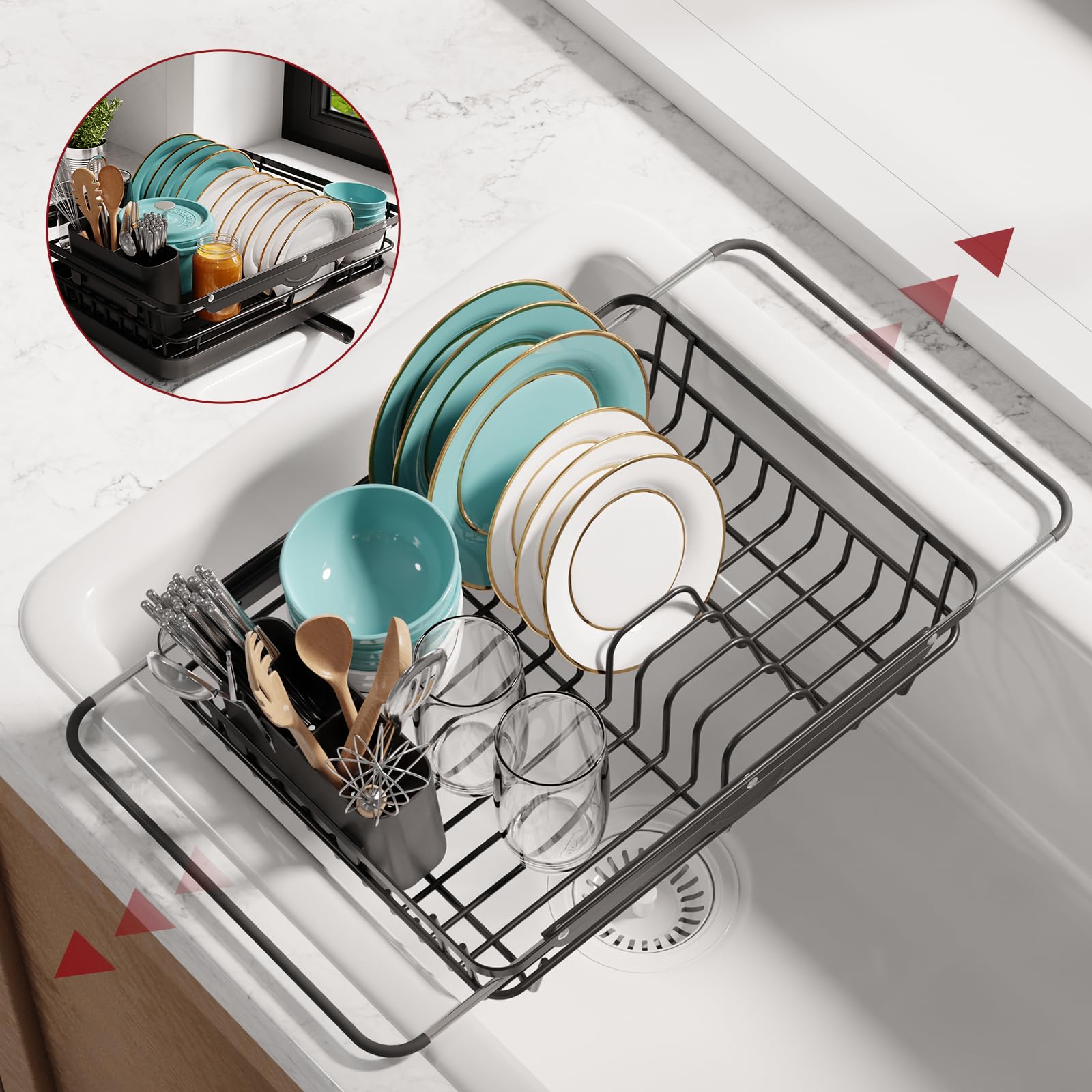 Snapklik.com : Sakugi Dish Drying Rack - Stainless Steel Dish Rack