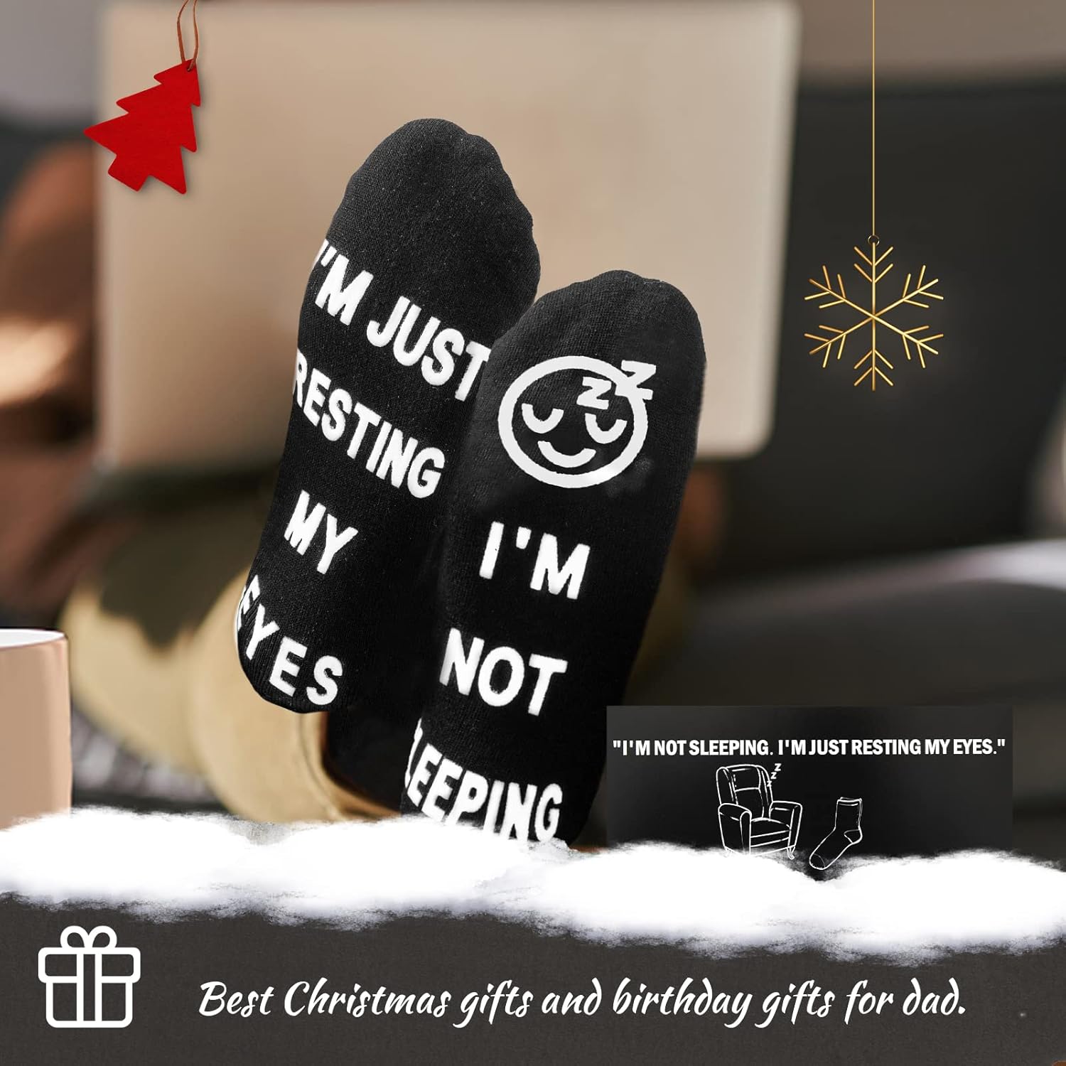 ModernStyle Christmas Gifts for Dad Men Husband Grandpa Him Stocking Stuffers for Men Dad Gifts from Daughter Wife Funny Sock - Image 6