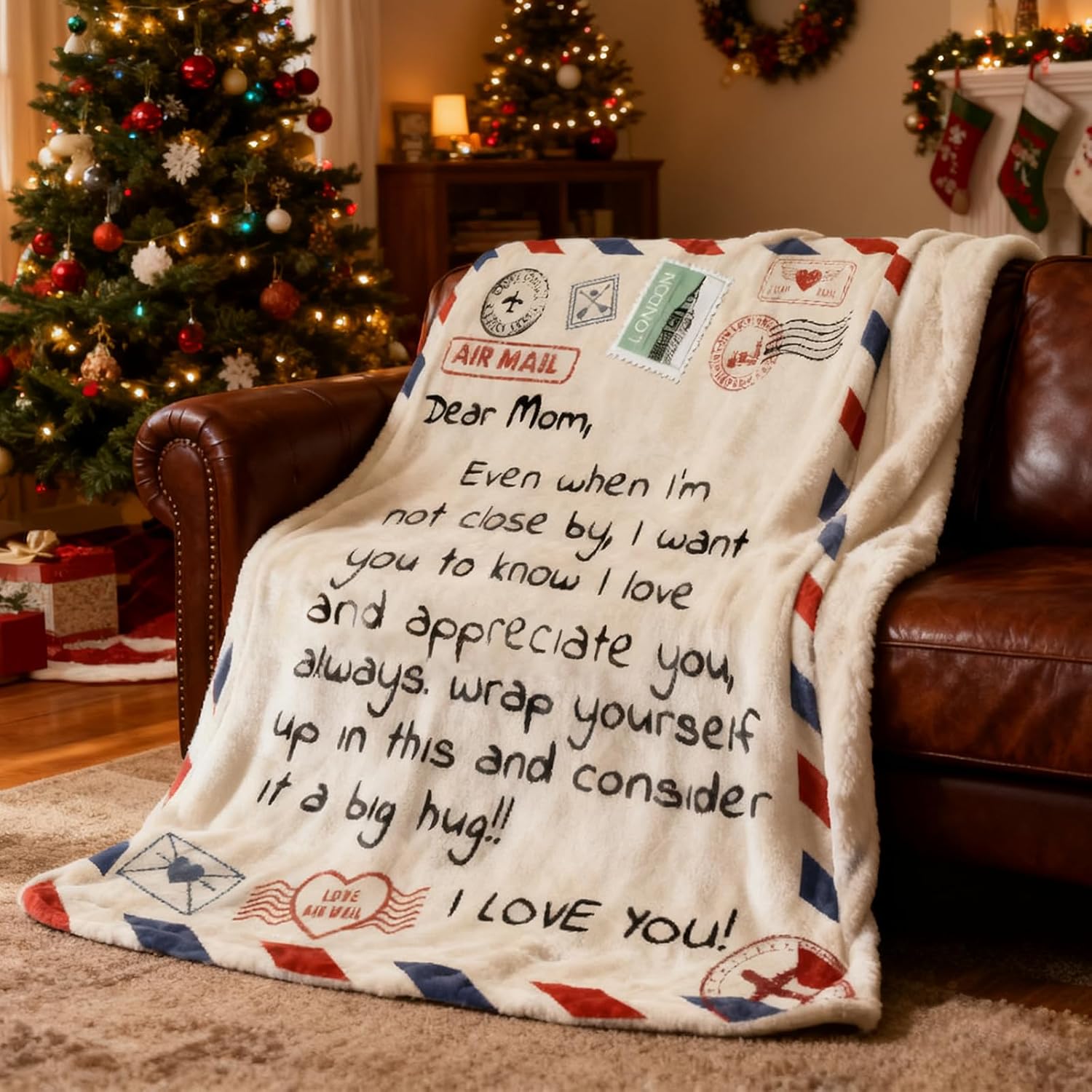 Gifts for Mom Christmas, Throw Blankets Anniversary Birthday Gift for Mom from Daughter Son,Soft Flannel Throw Blankets for Mother's Day
