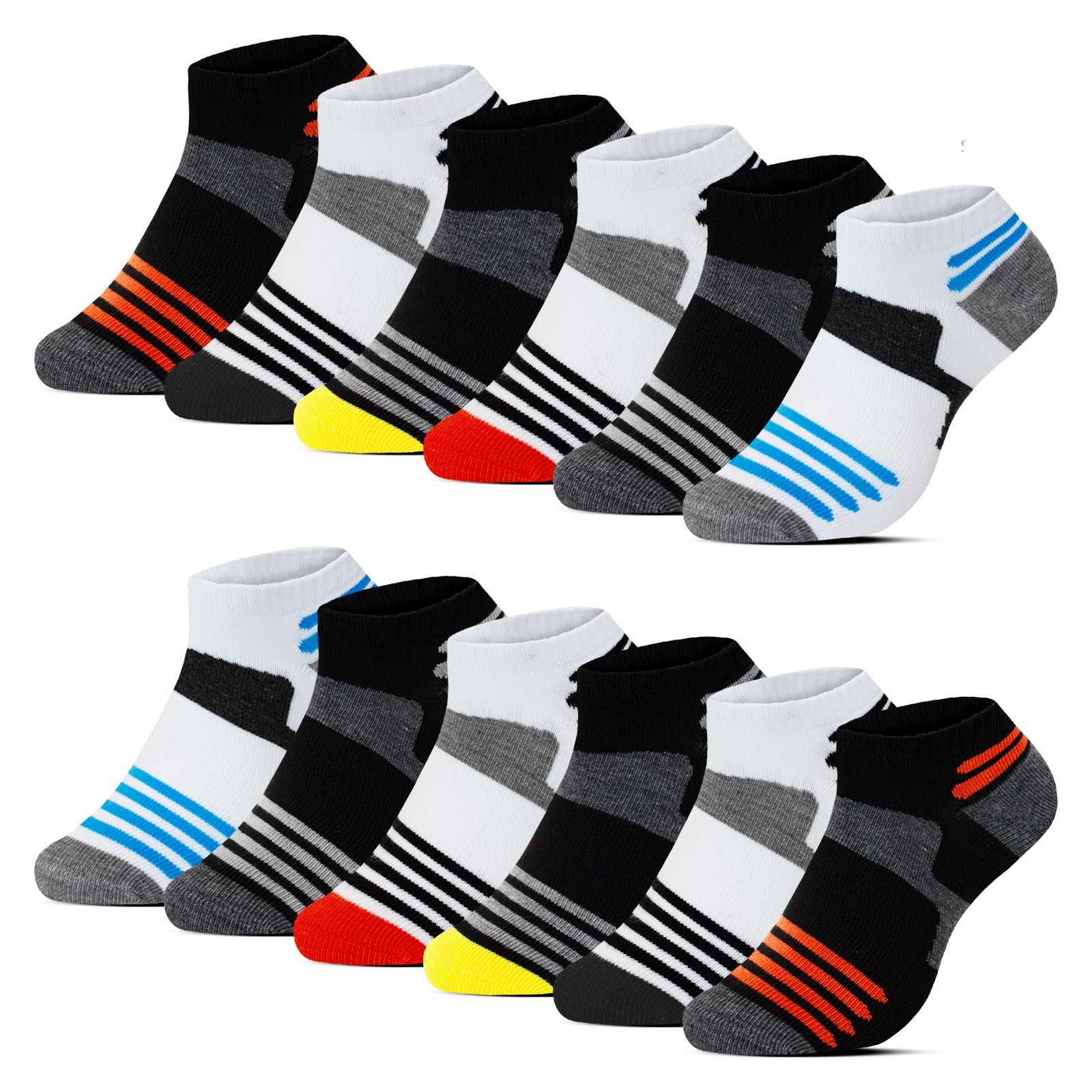 BestSale247 Damen Herren Sneaker Socken (12 Paar) Atmungsaktive Kurze Halbsocken Baumwolle
