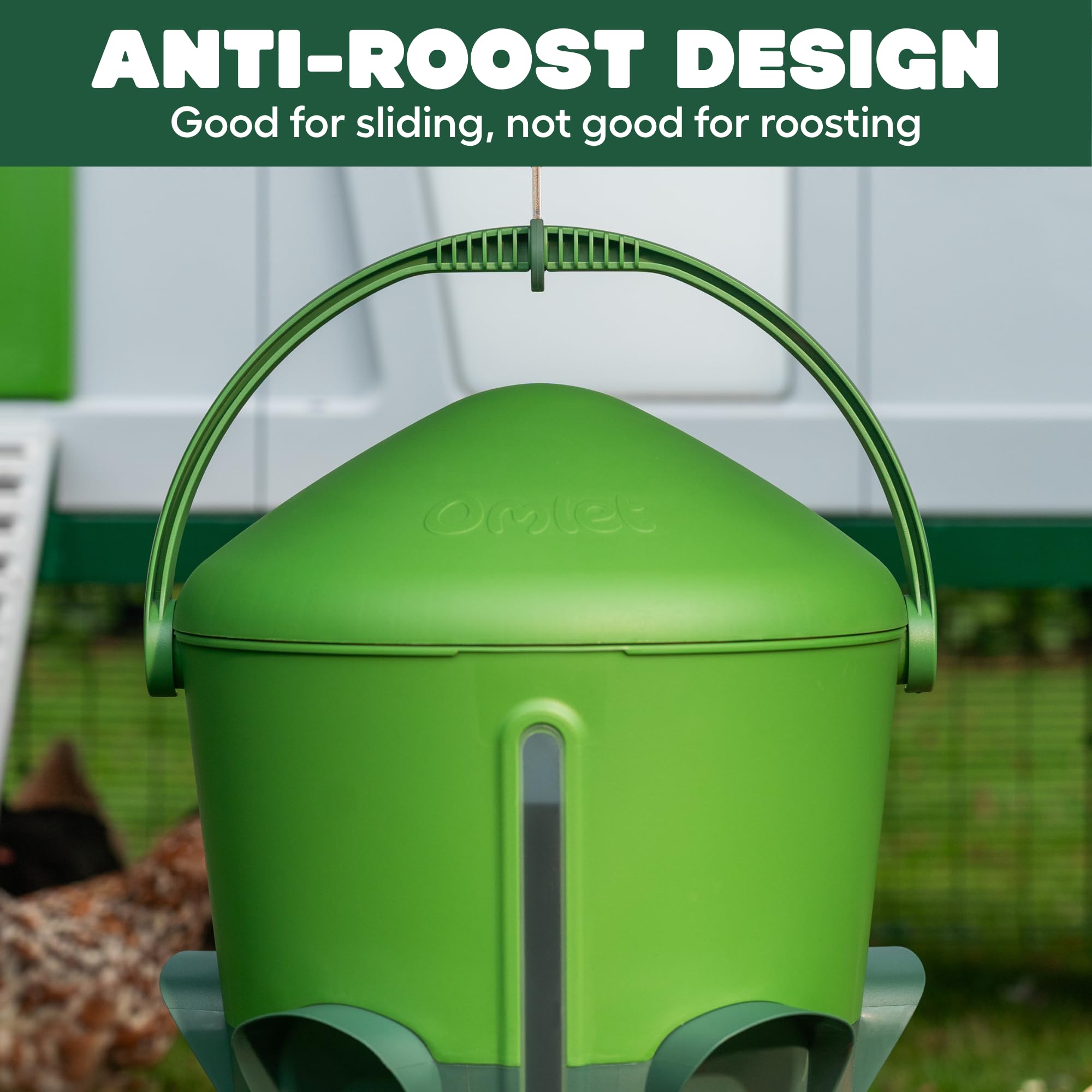 Omlet Irrigatore termico per polli, 3 galloni, dispenser automatico di acqua per polli, senza BPA, coperchio a cupola anti-rottura, include 5 tazze e capezzoli, verde Eglu