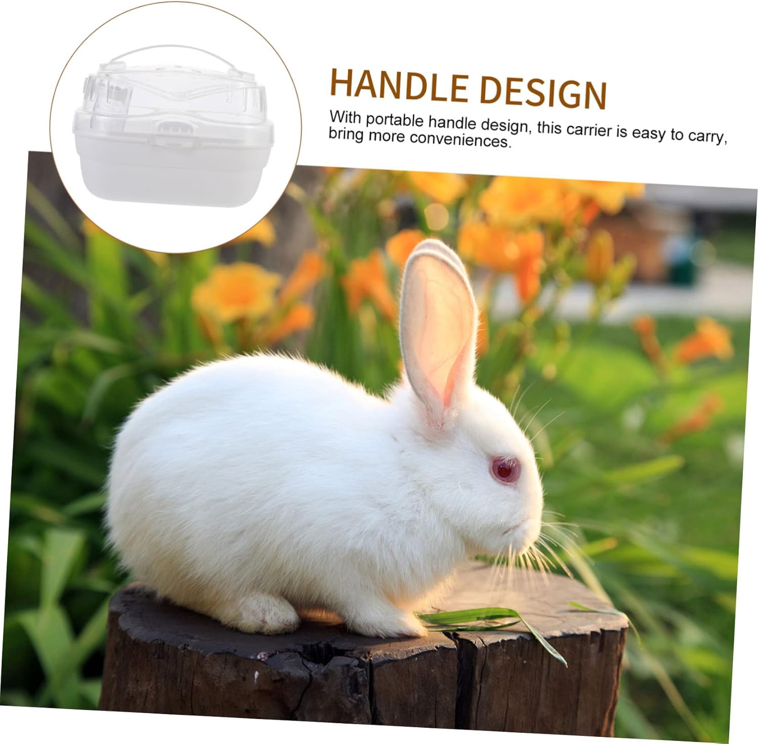 Portable Hamster Cage and Travel Carrier with White Frame, Lightweight Small Pet Travel Case for Hamsters and Chinchillas, Outdoor Small Animal Carrying Box