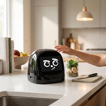 AI Desk Robot Companion, ABS Material (Black)