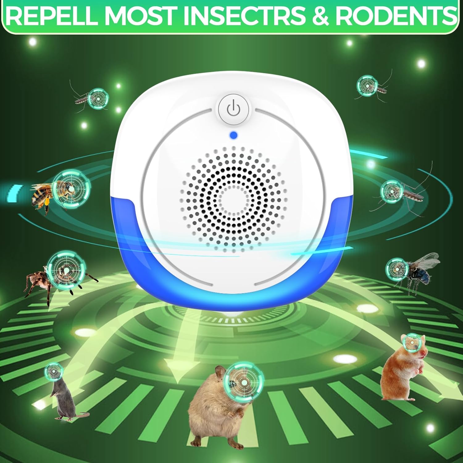 Ultrasonic Pest Repellent Indoor 6Pack,Electronic Mouse Repeller for House,Mosquito Bug Repellent Plug-in,Rodent Mice Rat Deterrent,Spider Insect Control,Bat Repellent Devices for Kitchen Garage Attic