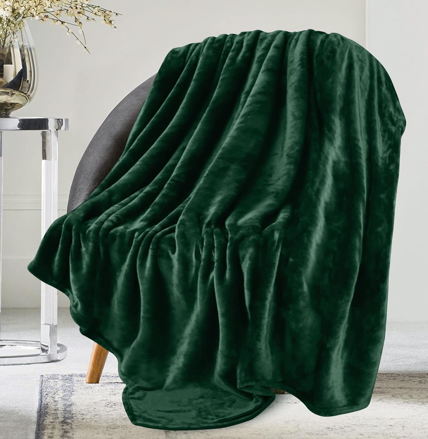 Utopia Bedding Fleece Blanket Throw Size Forest Green 300 GSM Soft