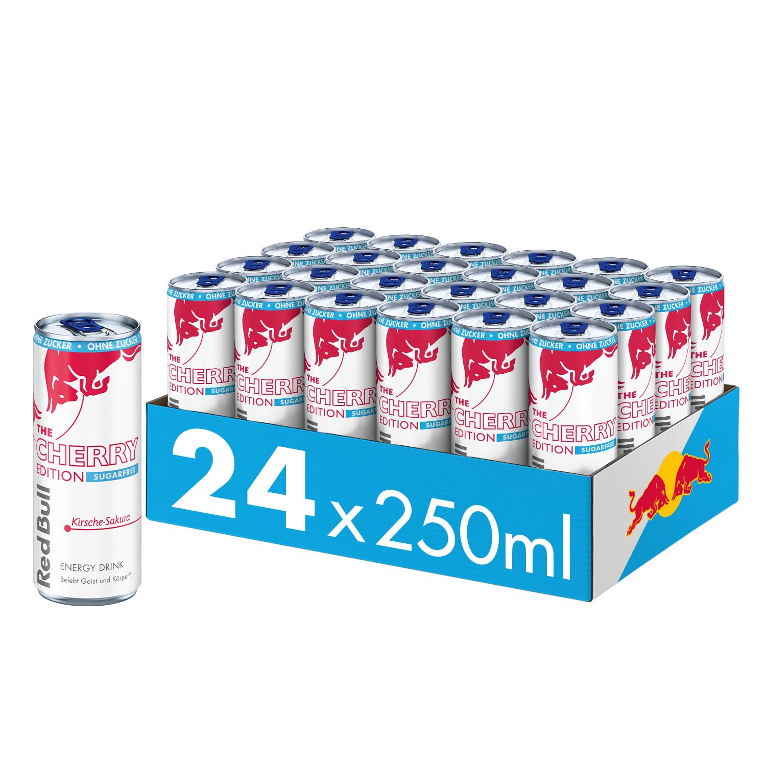 NEU: Red Bull Energy Drink Cherry Edition Sugarfree, Kirsche-Sakura, 24 x 250ml EINWEG