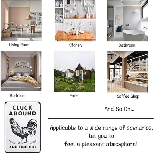 Miniatura 3 de Funny Chicken Gifts - Letrero de lata para el hogar, granja, gallinero, granja, cocina, jardín, decoración de 8 x 12 pulgadas (3020)