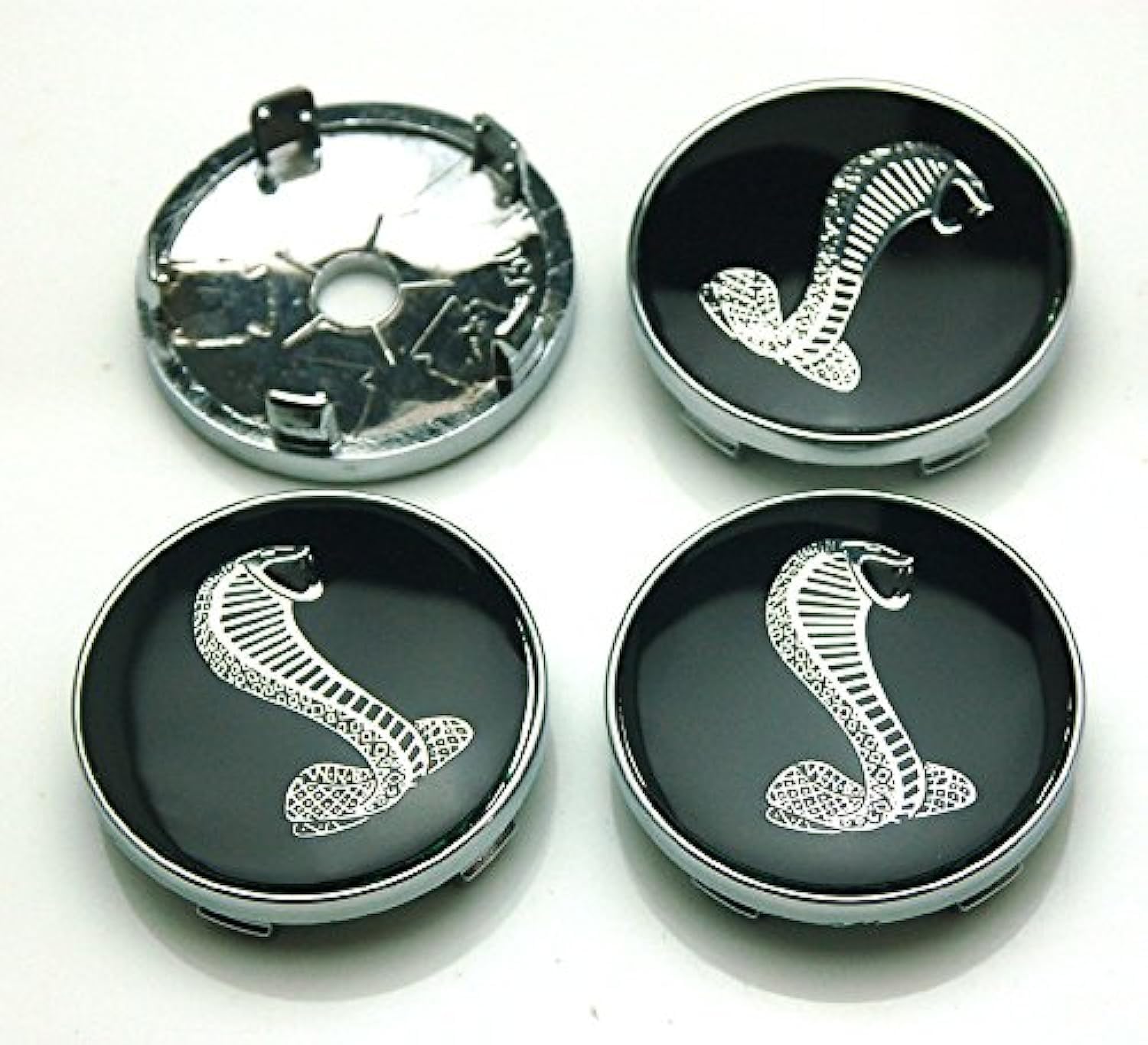 4pcs W250 60mm Car Emblem Badge Sticker Wheel Hub Caps Centre Cover Ford Mustang Shelby Cobra