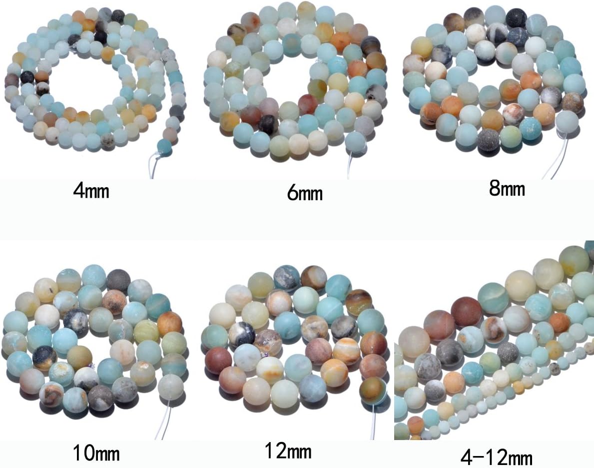 AD Beads Beautiful Natural Matte Gemstone Round Spacer Loose Beads 4-12mm (6mm, 24 Matte Bloodstone) 6mm 24 Matte Bloodstone