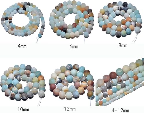 Miniatura 4 de AD Beads Hermosas cuentas sueltas redondas de piedras preciosas mate naturales de 0.157-0.472 in (0.315 in, 03 cristal transparente mate)